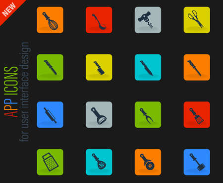 kitchen tools. simply symbol for web iconsのイラスト素材