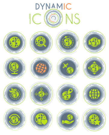 globes vector simply symbol on white background with dynamic lines for animation for web icons and user interfaceのイラスト素材