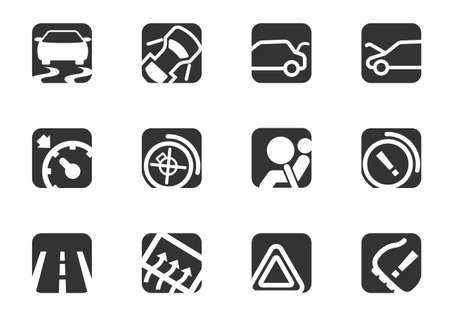 Symbols icons set isolated for car interface designのイラスト素材