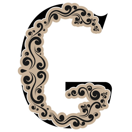 Caligraphic letter G, Vintage decorative vector alphabetのイラスト素材