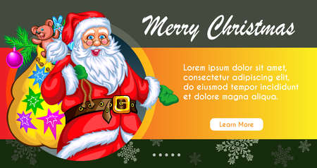 Christmas greeting card with Santa. Merry Christmasのイラスト素材
