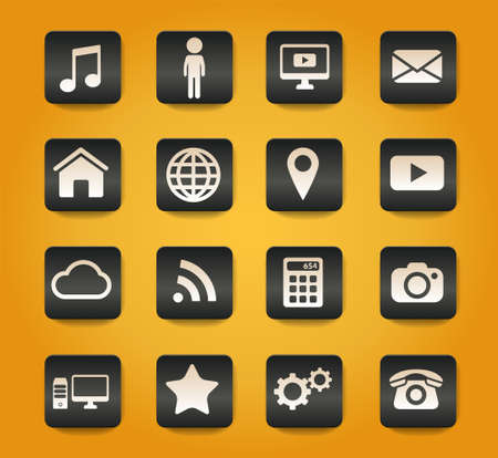 Social media simply symbols for web iconsのイラスト素材