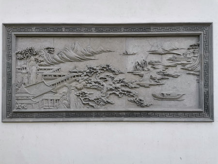 Stone carving on the wall of the temple in the city of Nizhny Novgorod