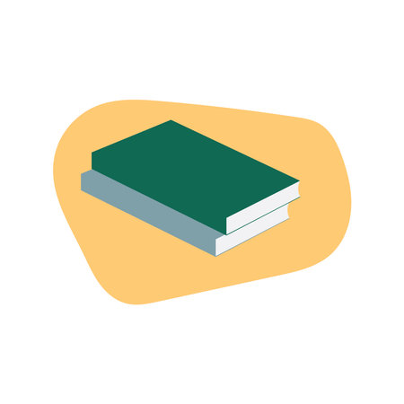 Set of Colored Books on Orange Background. Vector Illustration of Two Books in Cartoon Styleのイラスト素材