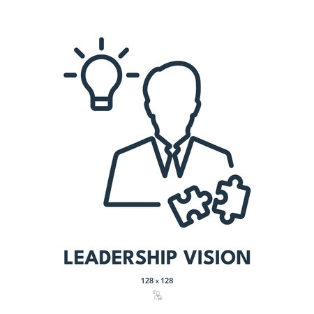 Leadership Vision Icon. Leader, Boss, Chief. Editable Stroke. Simple Vector Iconのイラスト素材