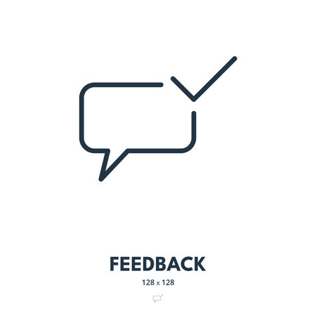 Feedback Icon. Vote, Rating, Comment. Editable Stroke. Simple Vector Iconのイラスト素材