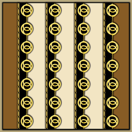 Gold Chain Design Silk Scarf