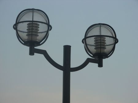 Cheeky smiley lamp postの写真素材