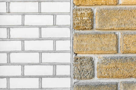 White brick and sand shell wall texture background.の写真素材