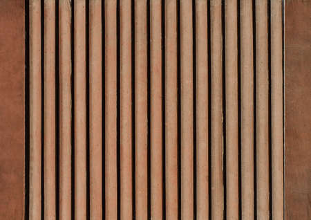 Part of modern interior with brown horizontal pattern texture of wooden shutters, casements or blinds background.の写真素材