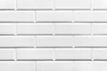 Ceramic white brick light modern interior wall texture background.の写真素材