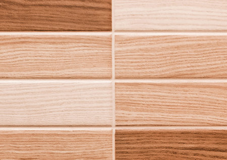 Mosaic texture, example of different color options for wood close-up, abstract tile background.