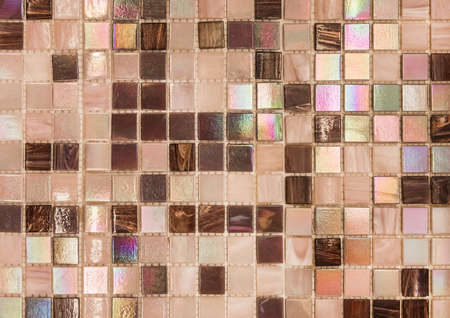 Colored ceramic tiles with abstract pattern, square texture, mosaic background.の写真素材