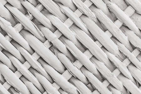 White wicker basket texture background, abstract seamless diagonal lines pattern, handmade.