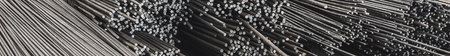 Reinforcement of concrete structures on plant. Armature storage materials in industrial workshop....