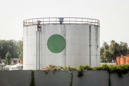 Storage tank for industrial products, chemicals in a factory or enterprise.の写真素材