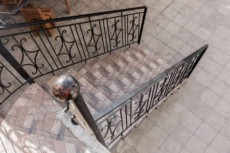 Stairs down walking style step forward go.の写真素材