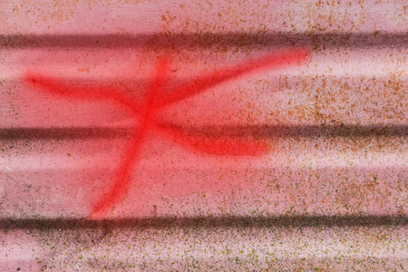 Crack broken dent on old dirty metal or iron background damaged surface.