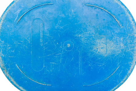 Worn plastic scratched weathered surface blue damaged cracked material abstract pattern old dirty...