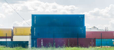 Freight cargo container transportation delivery shipping transport transit.の写真素材