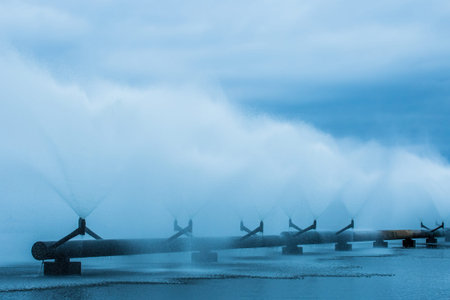 Old steel pipes of the water cooling pipeline system of the combined heat and power industrial...