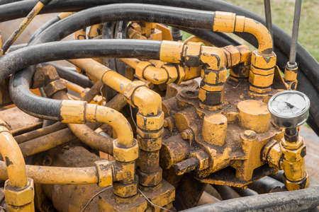 Hydraulic Pump Hydraulic Cylinder Equipment Industrial Machine Construction Tool Connection System Vehicle.の写真素材