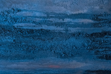 Blue metal surface with dark traces of fuel oil old steel texture industrial background.