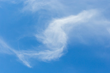 Cirrus Cumulus White Clouds Blue Sky Background Nature Wind Weather Atmosphere Air Fluffy.の写真素材