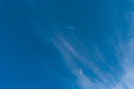 Sky blue clouds white heaven natural background weather wind atmosphere.の写真素材