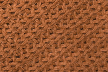 Brown Fabric Abstract Pattern Lines Cloth Stripes Vintage Textile Texture Background.