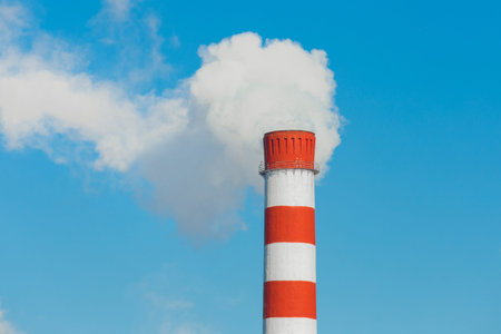 Pollution of the environment, ecology and air. Withdrawal of combustion products of soot, smoke and...