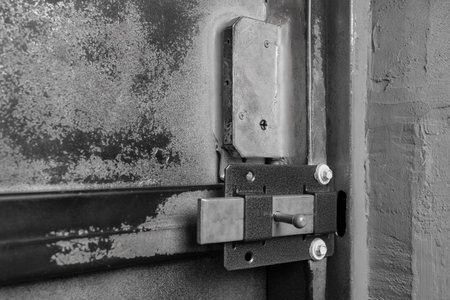 Door lock iron security entrance safety metal protection steel safe secure open.
