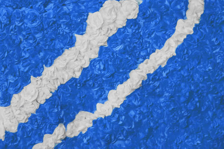 Paper blue and white roses, flowers color background, texture, design abstraction wallpaper.