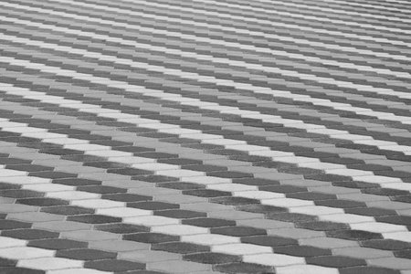Gray Pattern Lines Stripes Paving Stone Floor Surface Street Road City Texture Background Tile.の写真素材