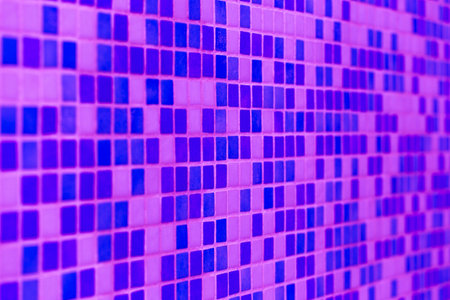 Ceramic Pink Blue Purple Mosaic Tile Square Wall Texture Background Bathroom Toilet Floor.の写真素材