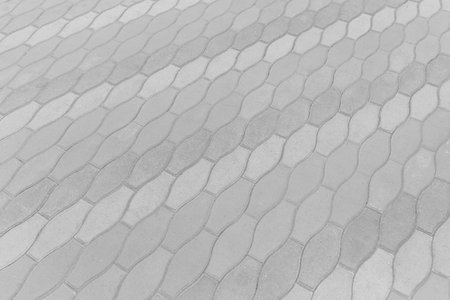Light Gray Paving Stone Floor Tile Street Pattern Texture Background Mosaic Urban Road City Abstract Structure.の写真素材
