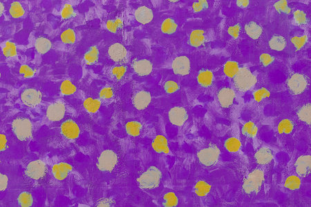 Purple yellow abstract pattern brush strokes on wall surface texture background paint.