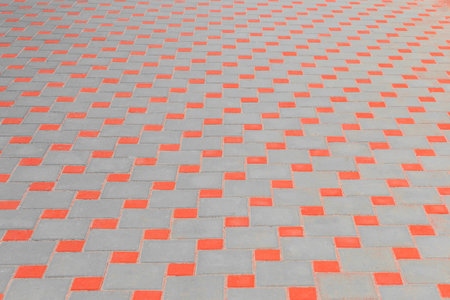 Red Gray Paving Slabs Stone Floor Knots City Surface Mosaic Texture Structure Background Tile...