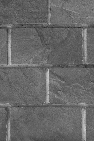 Gray brick blocks brickwork old brick masonry wall texture background structure backdrop facade...