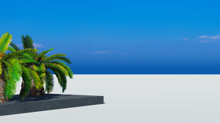Rendering of palm treesの写真素材