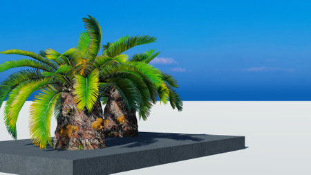 Rendering of palm treesの写真素材