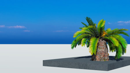 Rendering of palm treesの写真素材