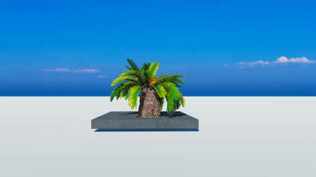 Rendering of palm treesの写真素材
