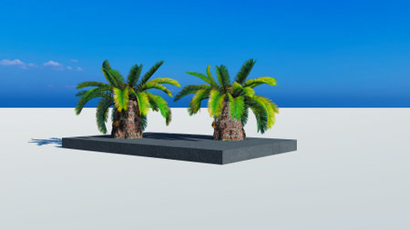 Rendering of palm treesの写真素材