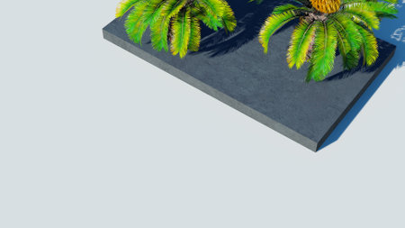 Rendering of palm treesの写真素材