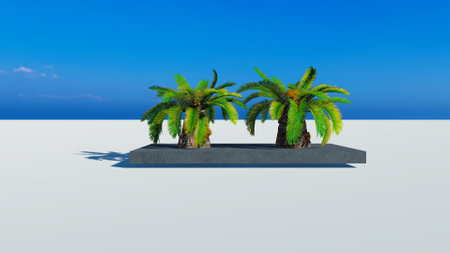 Rendering of palm treesの写真素材