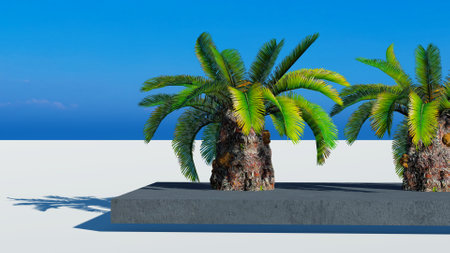 Rendering of palm treesの写真素材