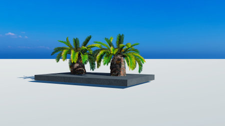 Rendering of palm treesの写真素材