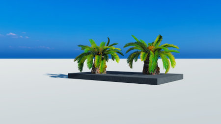 Rendering of palm treesの写真素材
