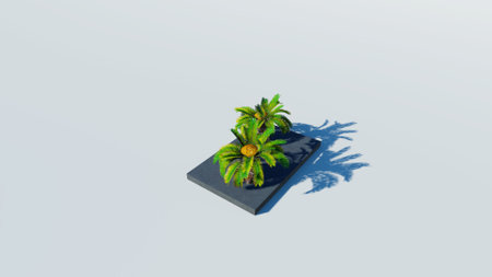 Rendering of palm treesの写真素材
